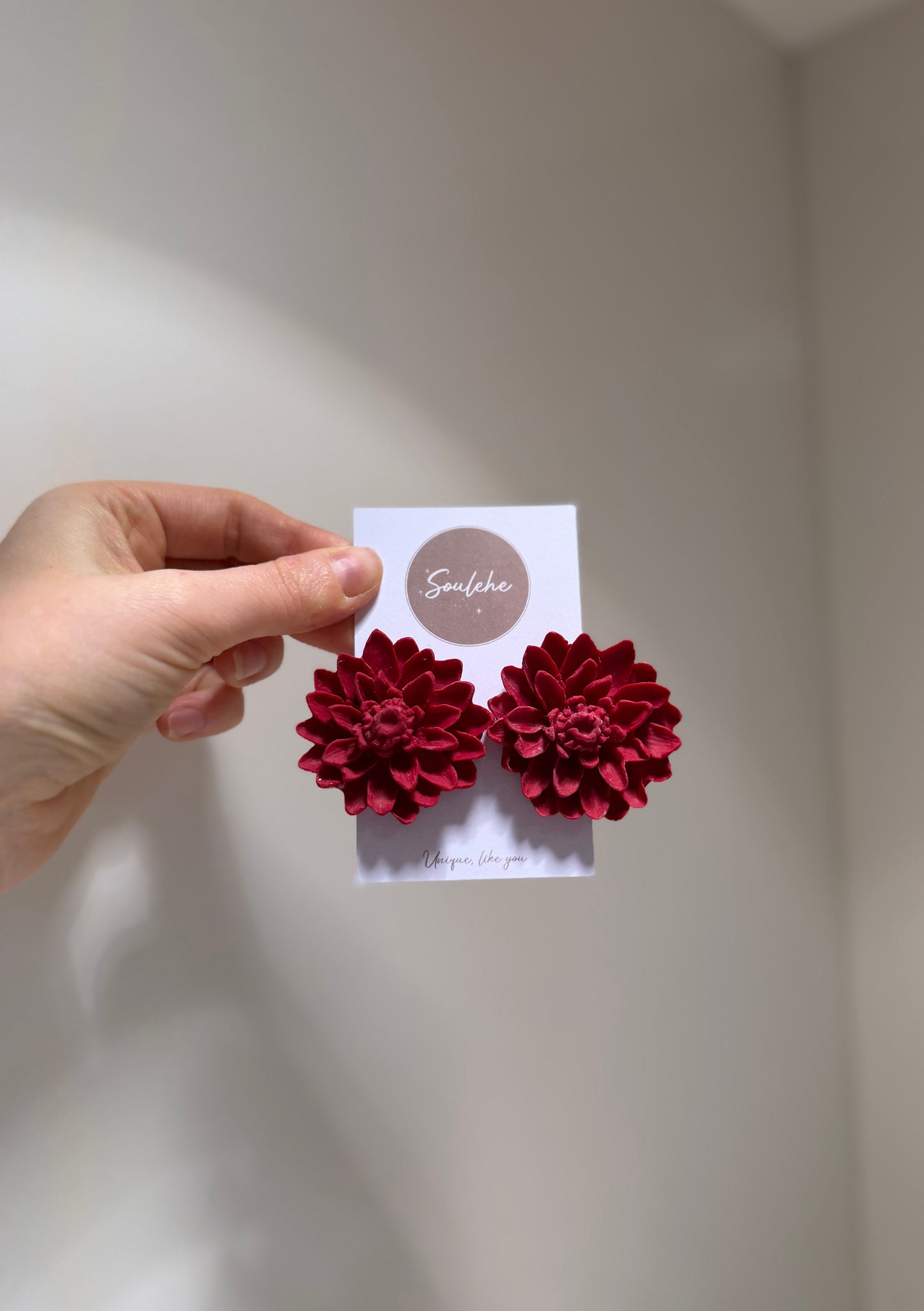 Red Flower Earrings