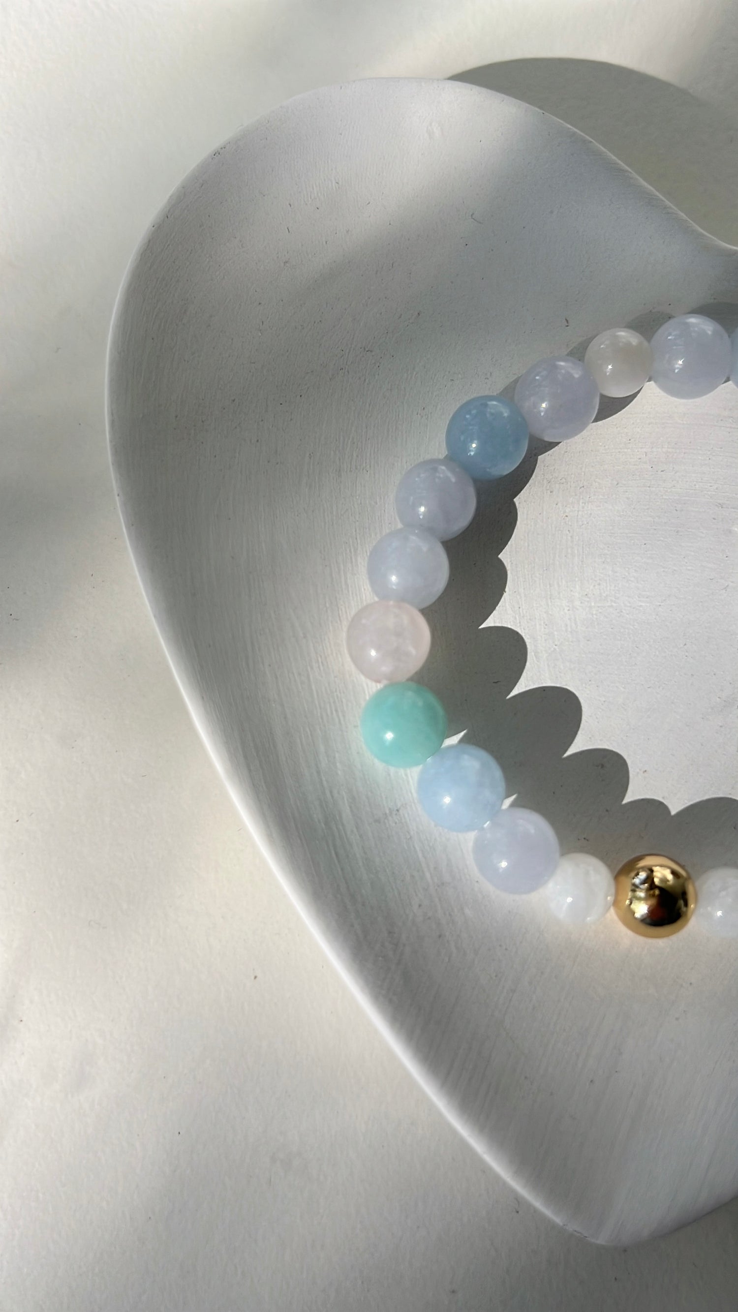 2025 Pisces Support Bracelet amazonite, rose quartz, moonstone, Aquamarine