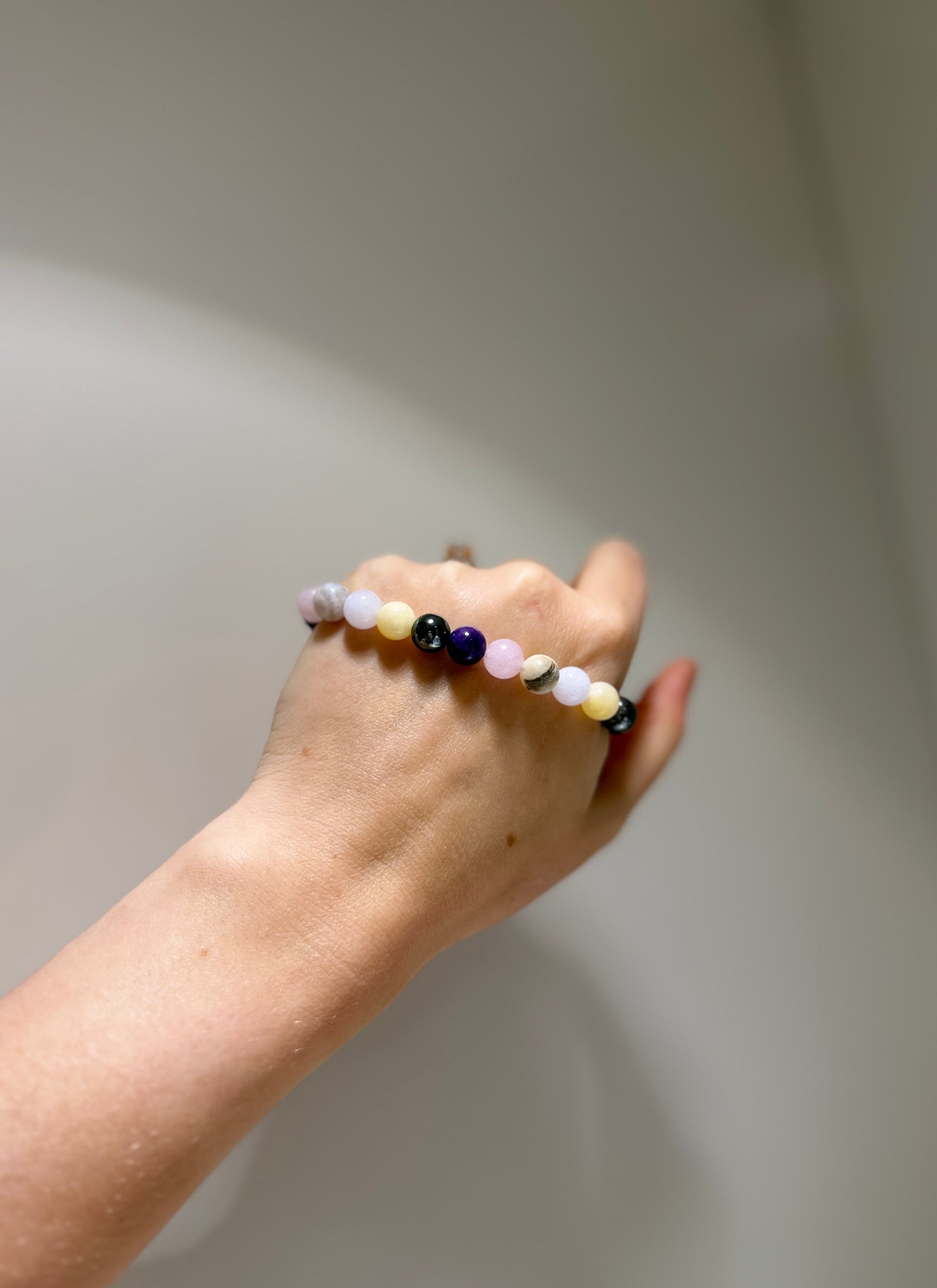 Aries Luck Bracelet with Rose Quartz, Aquamarine, Amethyst, Hematite, Amazonite and Citrine, handmade – Soulehe.