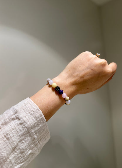 Aries Luck Bracelet with Rose Quartz, Aquamarine, Amethyst, Hematite, Amazonite and Citrine, handmade – Soulehe.