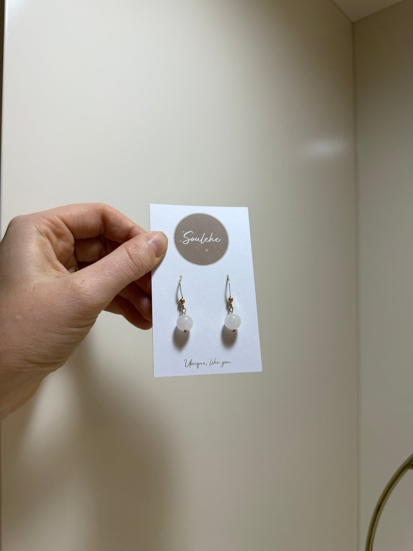 Rose Quartz Dangle • 18K Gold Plated