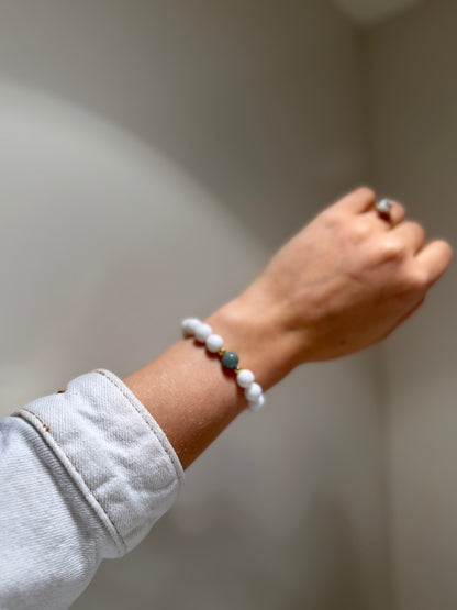 Jade & White Agate - Calm and empowering, unblocks