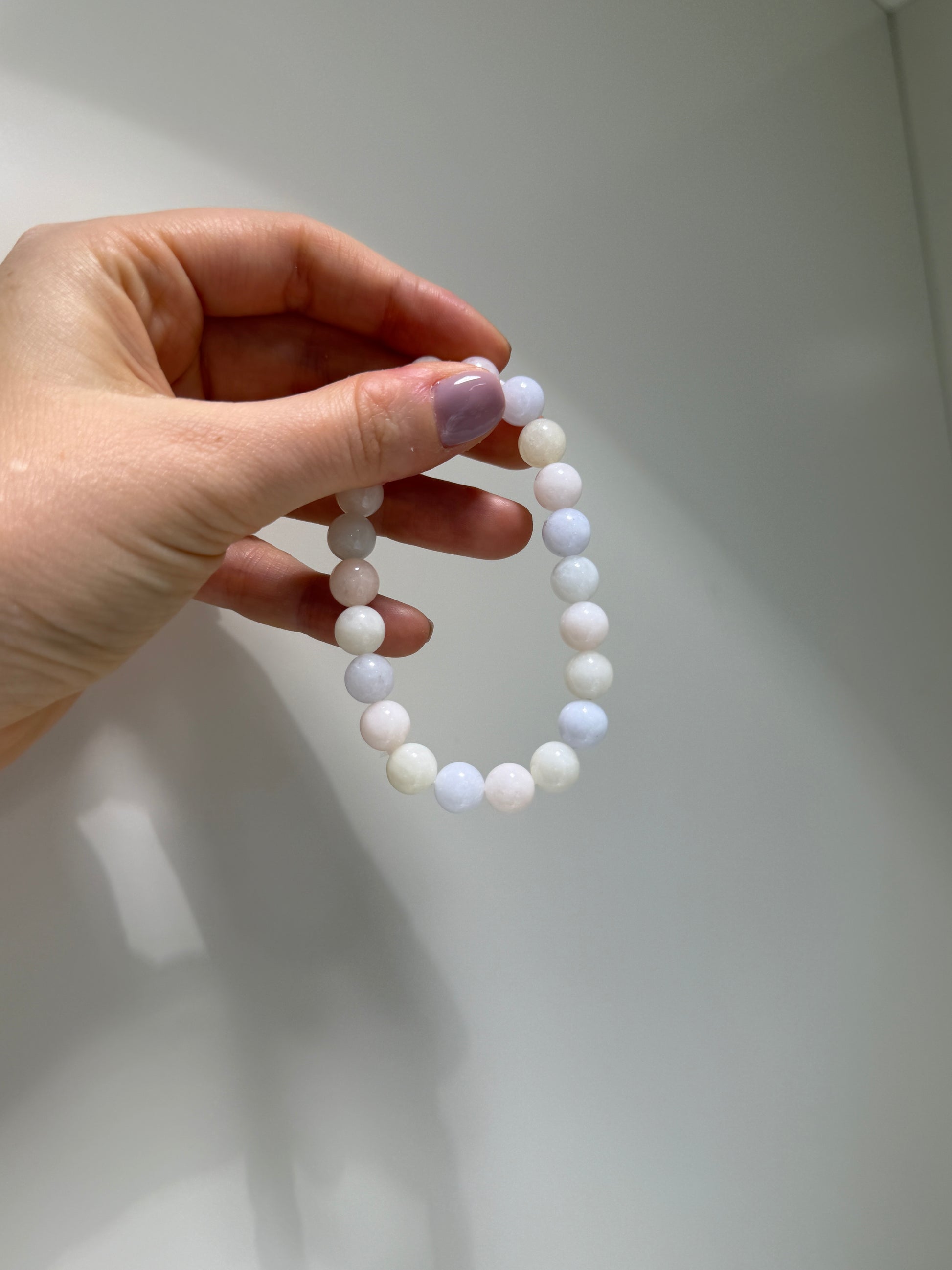 Morganite beaded Soft Heart Bracelet.