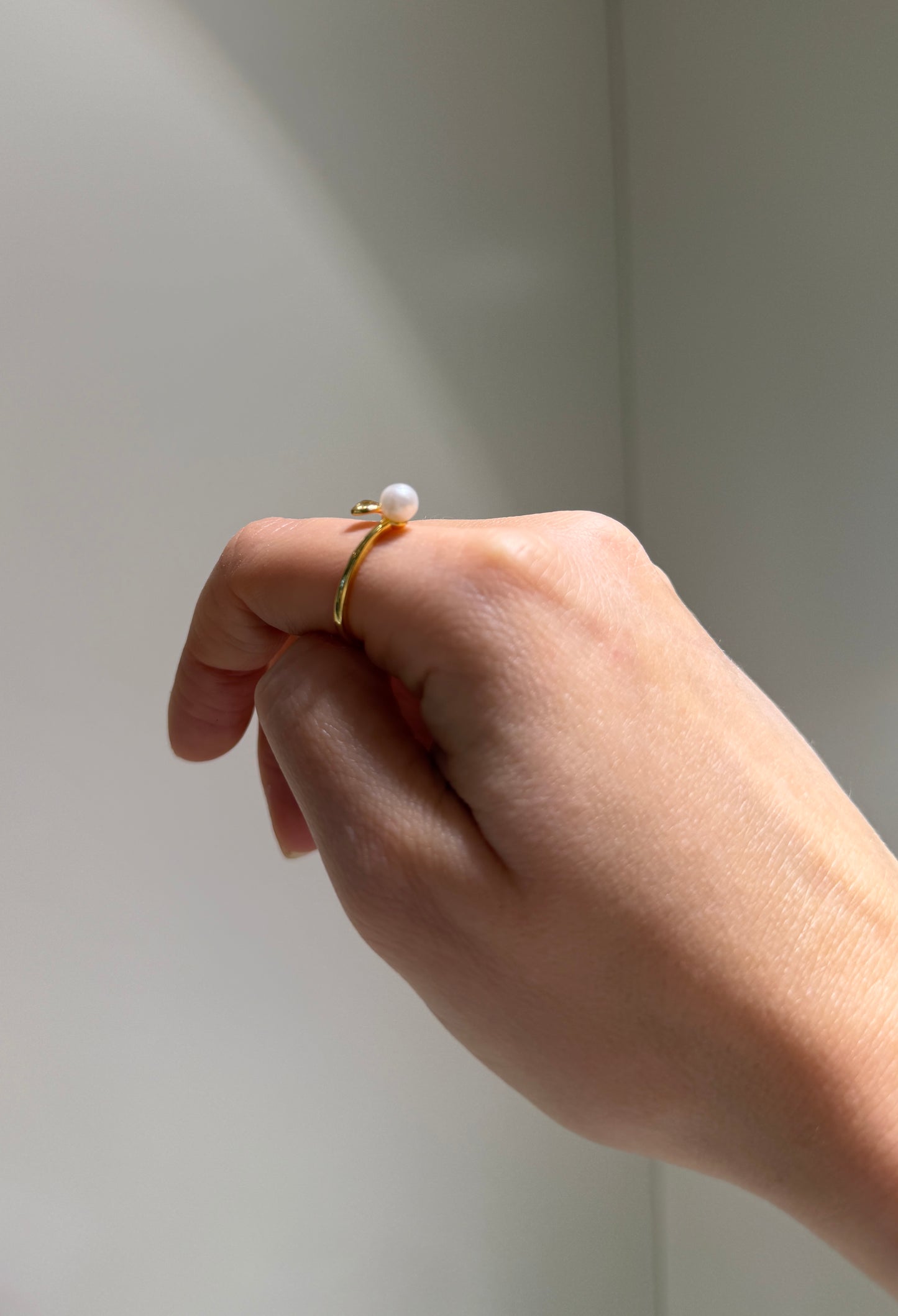 Leaf Pearl Ring