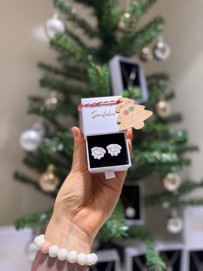 White Festive Earrings