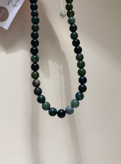 Moss Agate choker - Protection, Creativity, Love