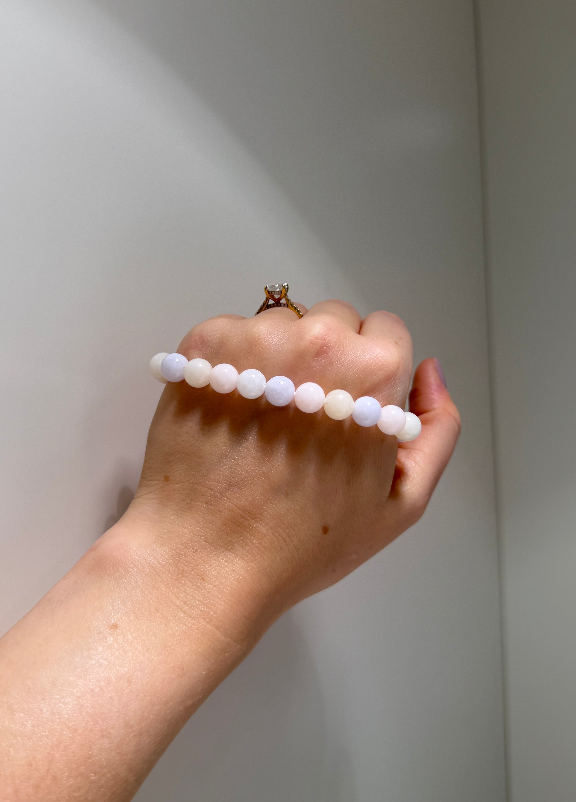 Morganite beaded Soft Heart Bracelet.