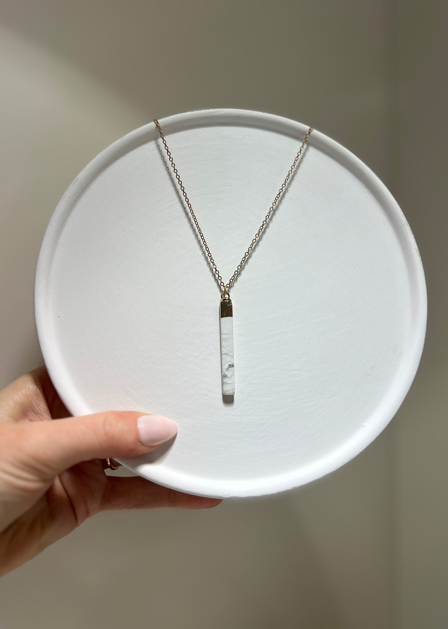 Peace x Love • Necklace • Howlite x Stainless Steel