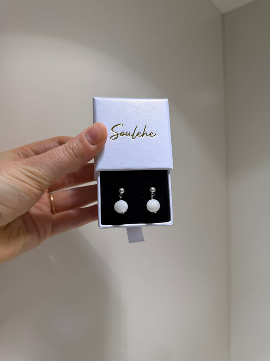 Moonstone studs - new beginnings, femininity