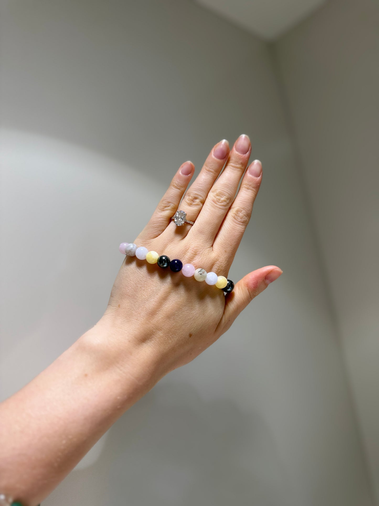 Aries Luck Bracelet with Rose Quartz, Aquamarine, Amethyst, Hematite, Amazonite and Citrine, handmade – Soulehe.