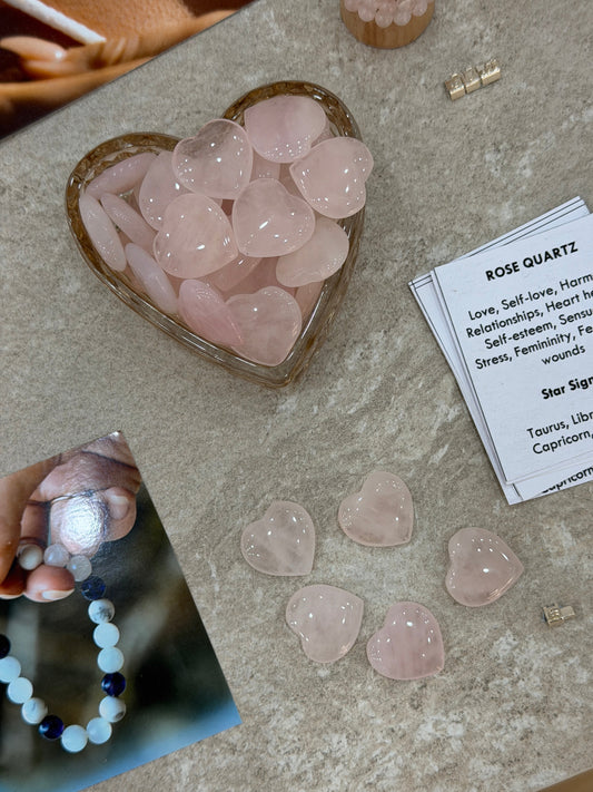 Heart Rose Quartz stone