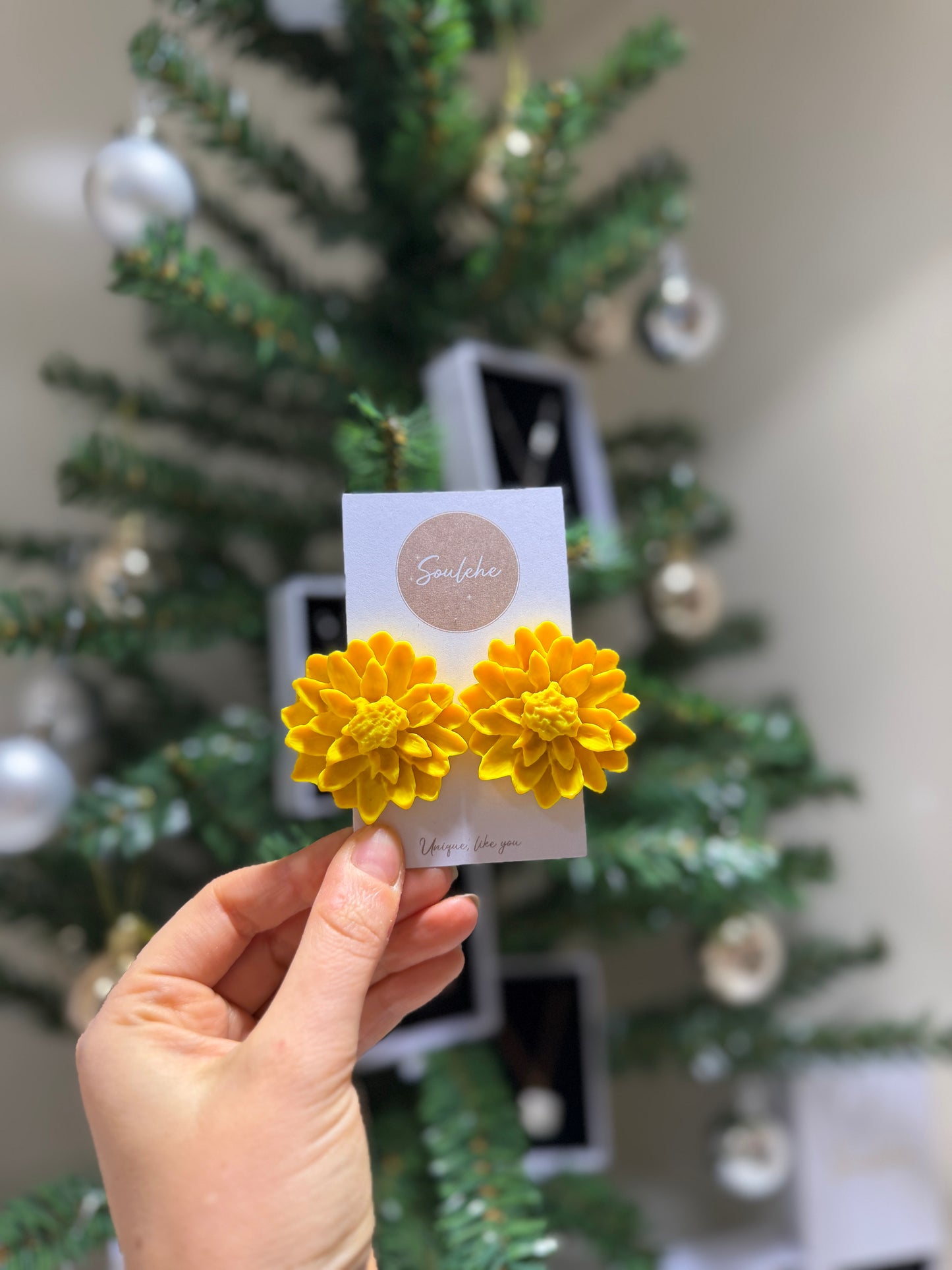 Yellow Flower Earrings