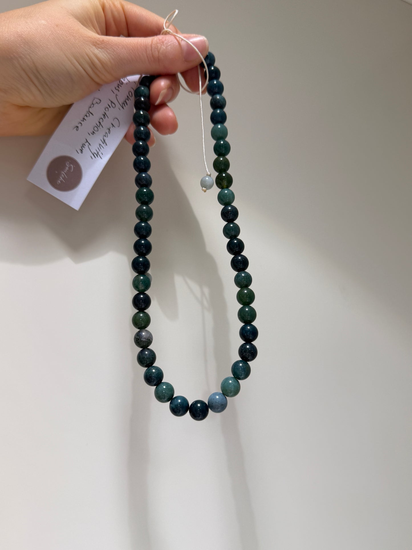 Moss Agate choker - Protection, Creativity, Love