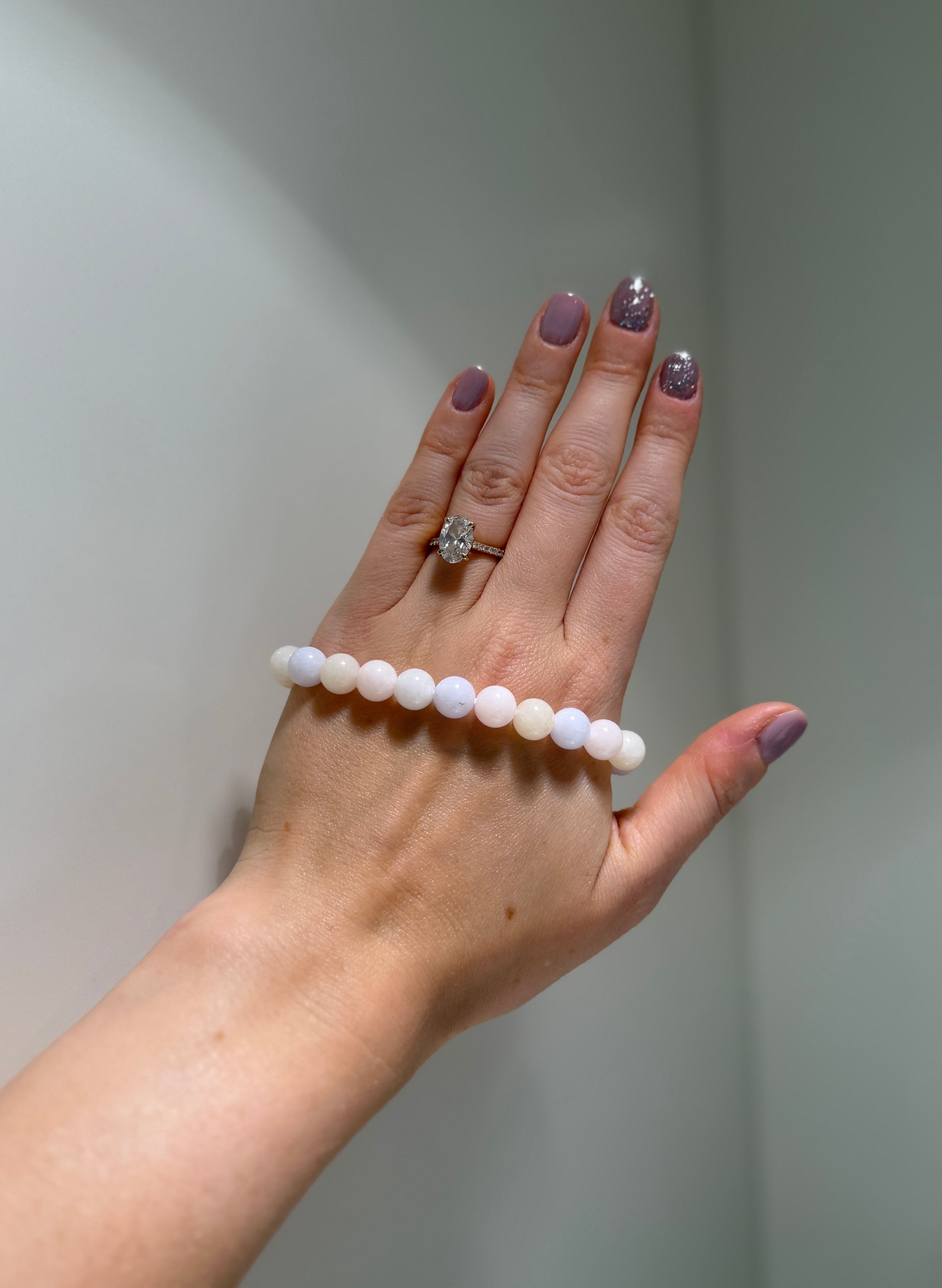 Morganite beaded Soft Heart Bracelet.