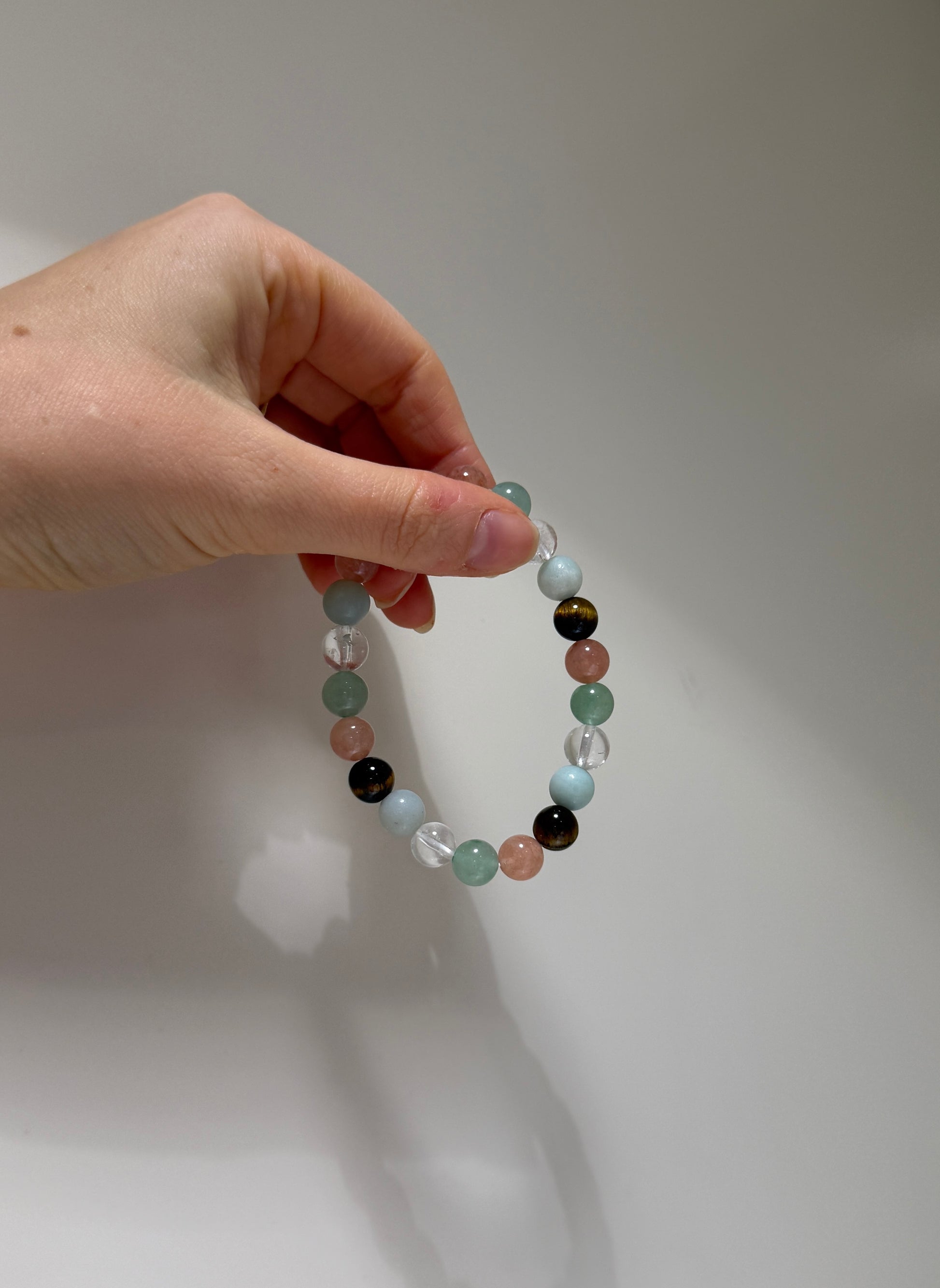 Leo Luck Bracelet with Amazonite, Green Aventurine, Tiger Eye, Sunstone and Clear Quartz, handmade – Soulehe.